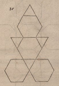 Netontwerp van een afgeknotte tetraëder door Albrecht Dürer